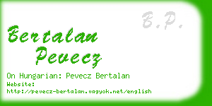 bertalan pevecz business card